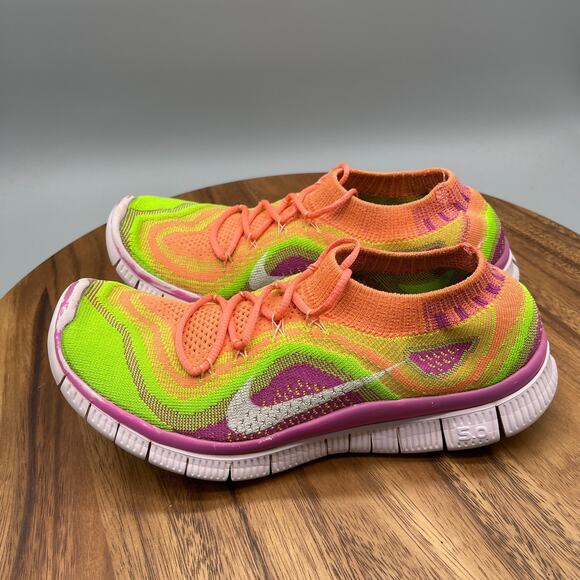Nike Free 5.0 Flyknit Shoes Womens 8.5 Multicolor Running Comfort Walking Gym - Picture 3 of 8